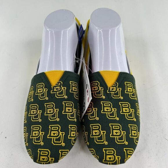 Baylor Bears Womens Stripe Canvas Shoe Size L Slippers - Picture 4 of 10